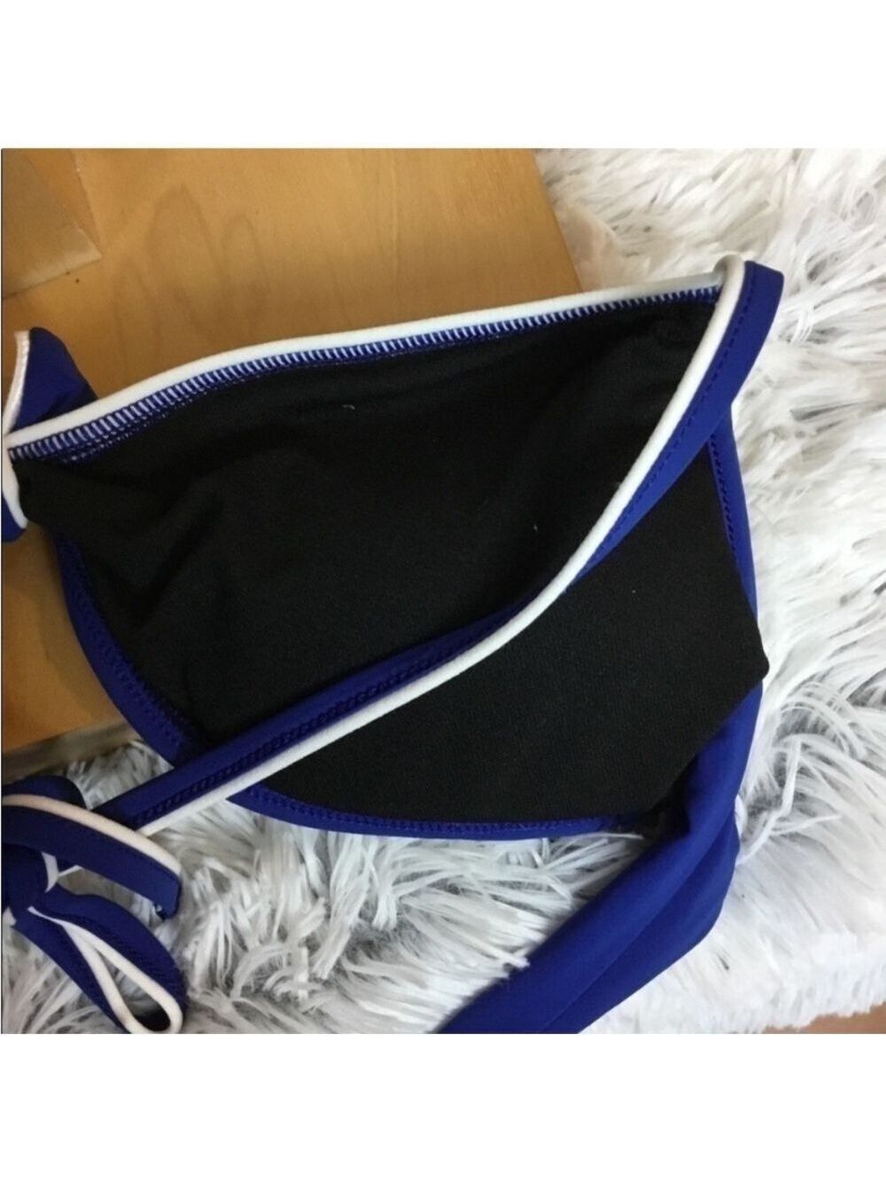 Women's Ralph Lauren Blue & White Halter Bikini Top S - Picture 9 of 14